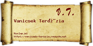 Vanicsek Terézia névjegykártya